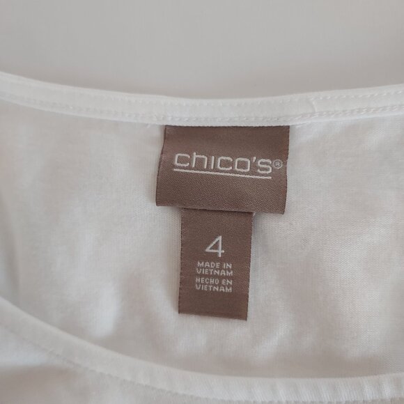 Chico's  Shimmer Shamrock 3/4 Sleeve Top Size XXL NWT - Picture 5 of 8
